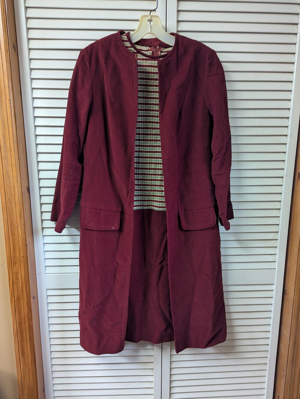 Vintage Judy Wayne Dress With Open Coat & Scrarf